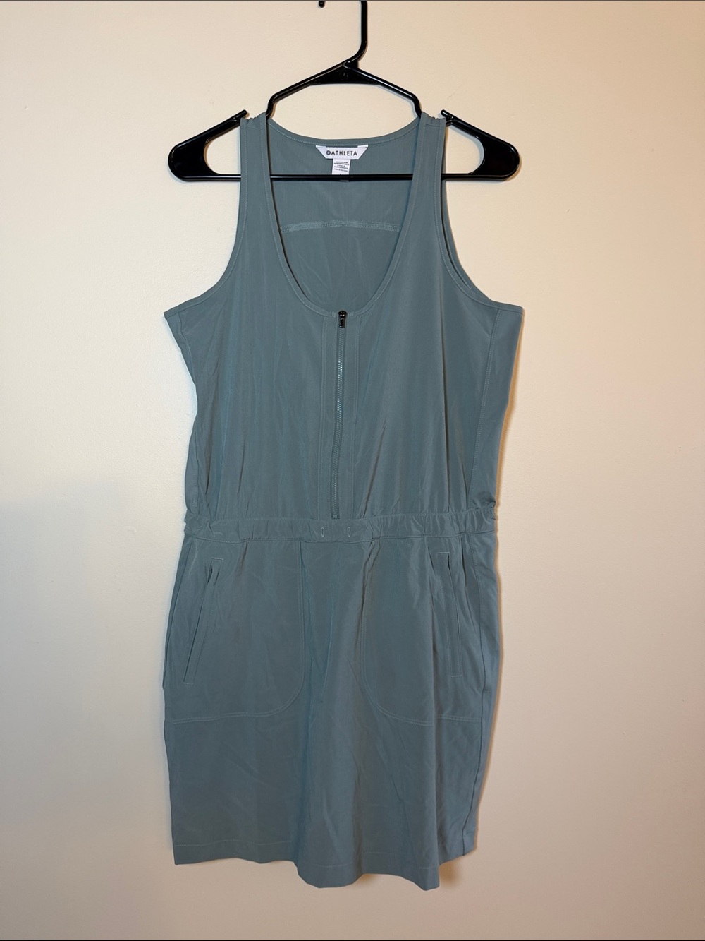 Athleta Sleeveless Zip-Front Dress in Slate Blue 6 Moisture Wicking shorts liner